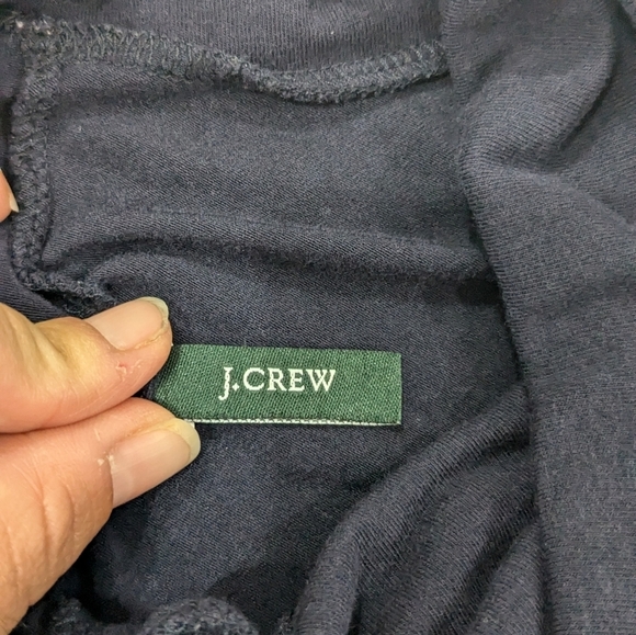 J.Crew Woman Navy Blue Cowl Neck Poncho  T-Shirt Fabric Stretchy Flowy Casual S - Picture 7 of 9